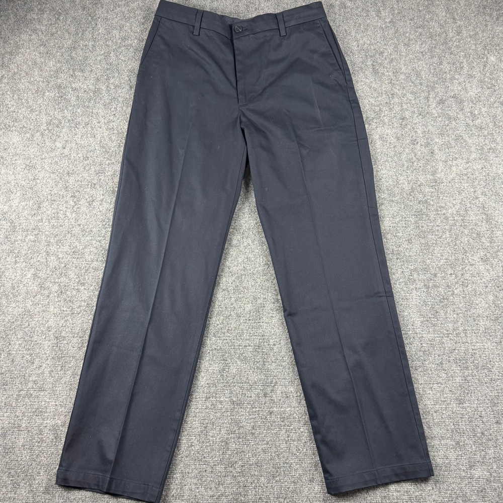 Dockers Signature Khaki Pants Mens 32x32 Navy Blue Classic Fit Cotton Stretch